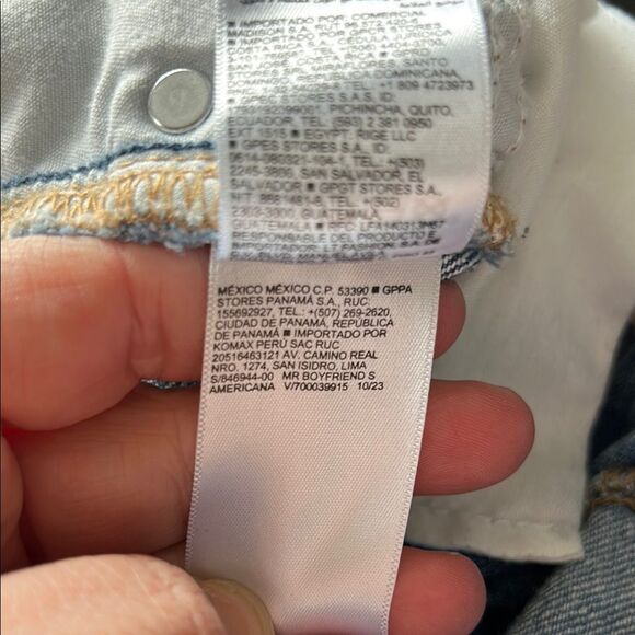 OLD NAVY 20 Mid Rise Boyfriend Blue Frayed Hem Denim Shorts 5" Inseam Stretch - Picture 8 of 8